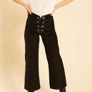 Black Lace-Up Women's Pants